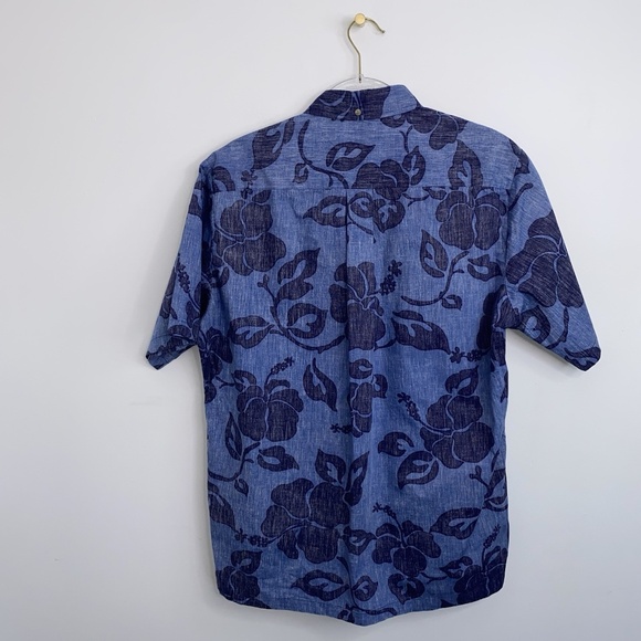 Kahala Hawaiian Aloha Shirt Mens L Floral Blue Cotton Pocket Button Up EUC - Picture 6 of 9